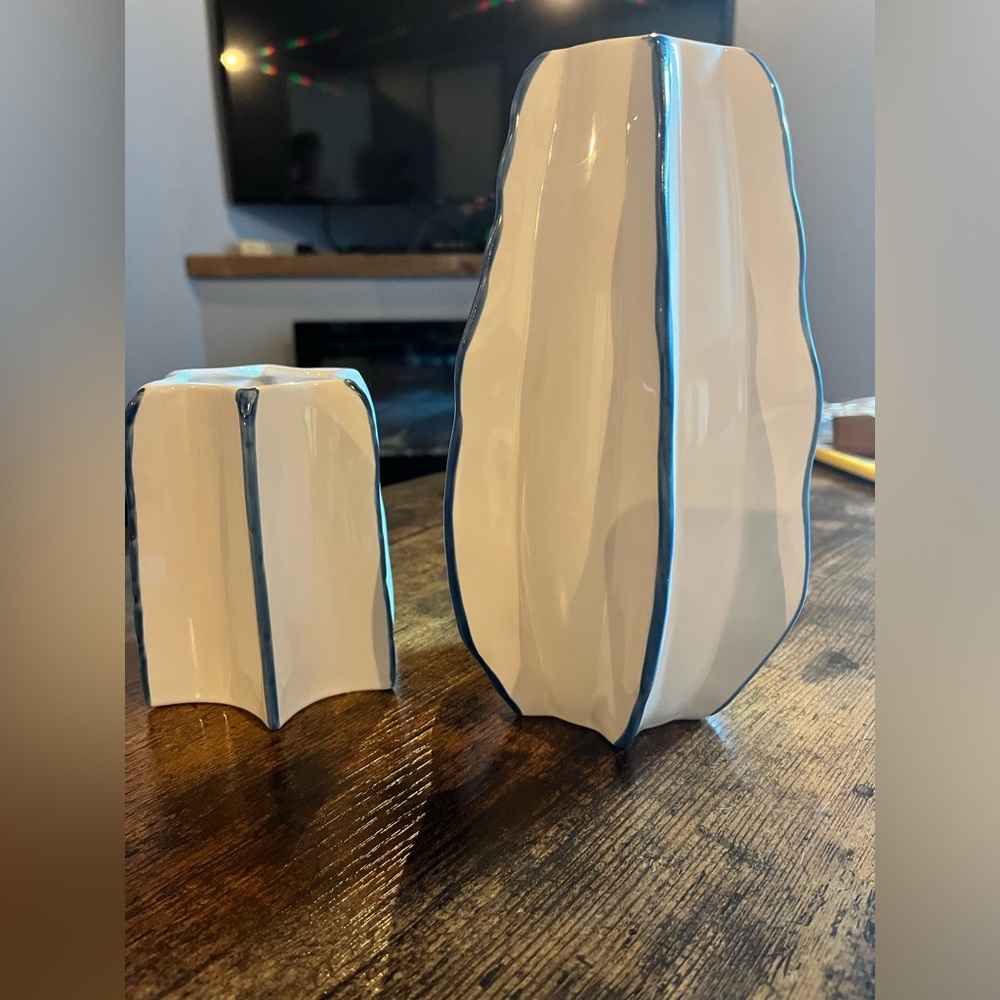 Pair of white ceramic vases
